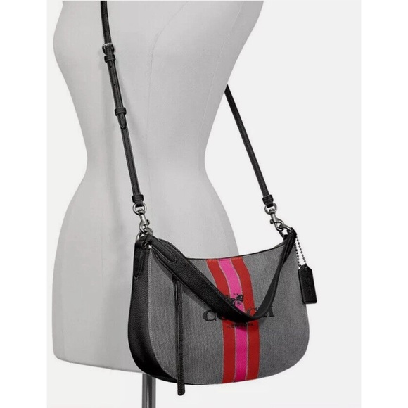 Coach Horse and Carriage Jacquard Sutton Crossbody 69647 Stripe Bag - Picture 13 of 13